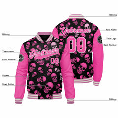 Benutzerdefinierte Verlauf Varsity-Jacke. Letterman-Jacke Rosa