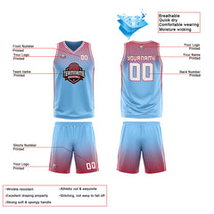 Benutzerdefinierte Blau Rot Weiß Reversible Basketball Jersey Personalisierte Print Name Nummer Logo