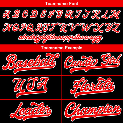Benutzerdefinierte Authentisch Baseball-Trikot Schwarz-Rot