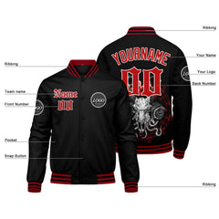 Benutzerdefinierte Verlauf Varsity-Jacke. Letterman-Jacke Rot