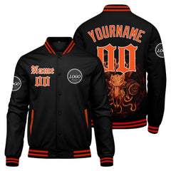 Benutzerdefinierte Verlauf Varsity-Jacke. Letterman-Jacke Orange