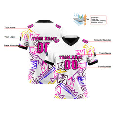 Benutzerdefinierte Weiß Rosa Reversibel Fußball Trikot Personalisierte Gradient Fußball Shirts für Männer gedruckt Team Name Nummer Logo