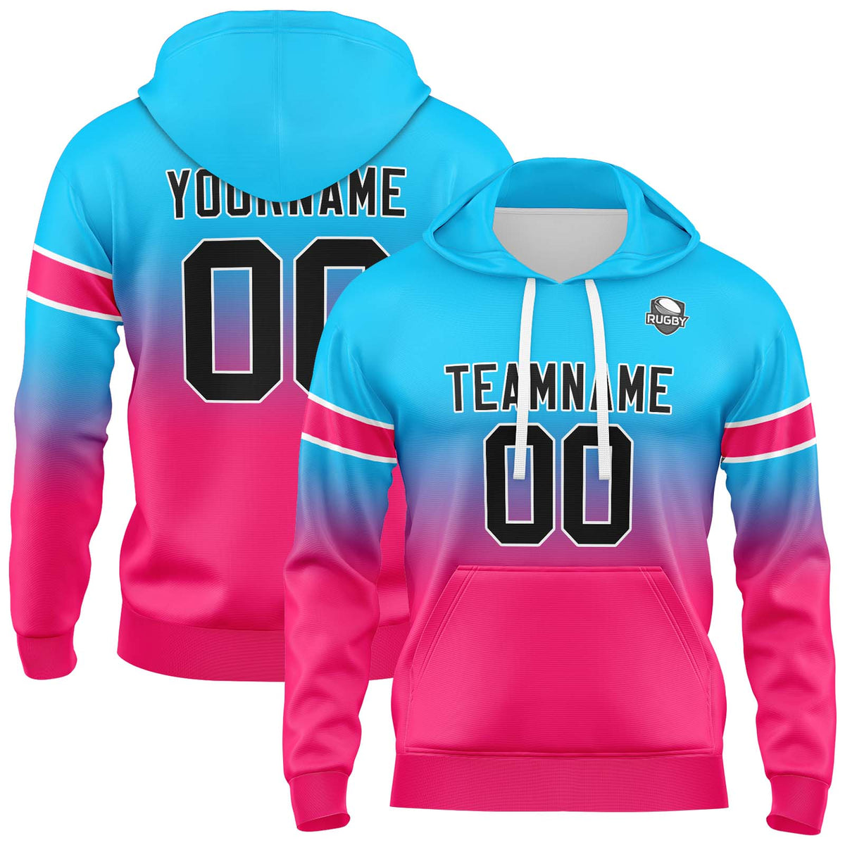 Benutzerdefinierter Verlauf Sweatshirt-Hoodie für Mann, Frau, Mädchen, Junge. Drucken Sie Ihr Logo, Ihren Namen und Ihre Nummer