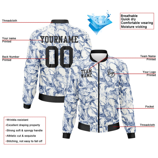 Benutzerdefinierte Langarm Windbreaker Jacken Uniform gedruckt Ihr Logo Name Nummer Marble