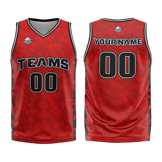 Benutzerdefinierter Rot Basketball Jersey Uniform Anzug gedruckt Ihr Logo Name Nummer