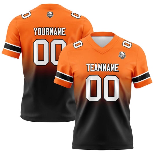 Benutzerdefinierte Gradient Fußball Trikots Personalisierte Name Nummer Logo Orange&Schwarz