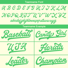 Benutzerdefinierte Authentisch Baseball-Trikot Creme-Grün