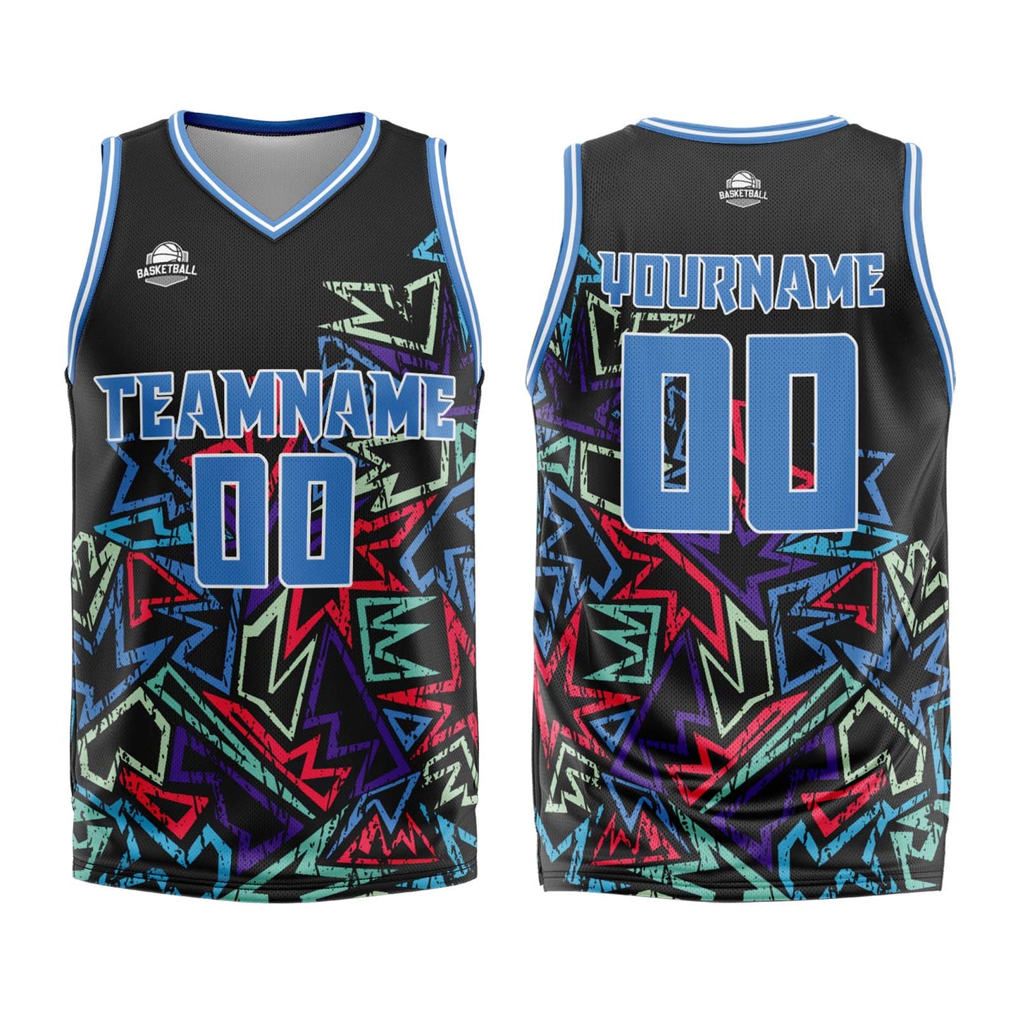 Benutzerdefinierter Blau Basketball Jersey Uniform Anzug gedruckt Ihr Logo Name Nummer