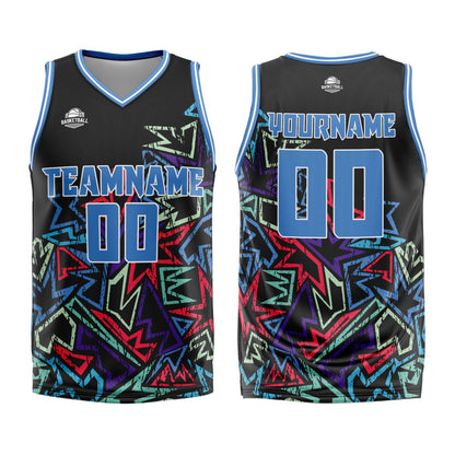 Benutzerdefinierter Blau Basketball Jersey Uniform Anzug gedruckt Ihr Logo Name Nummer