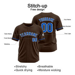 Benutzerdefinierte Authentisch Baseball-Trikot Braun-königlich