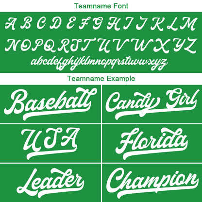 Benutzerdefinierte Authentisch Baseball-Trikot Kelly Grün-Weiß