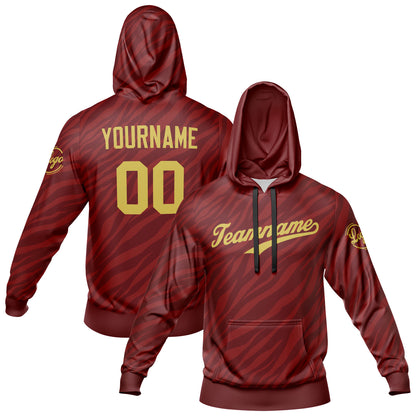 Benutzerdefiniert Crimson Tarnung Sport Jersey Satz Trainingsanzug Zur Seite fahren Kapuzenpullover Oberteile und Hose Satz Königlich