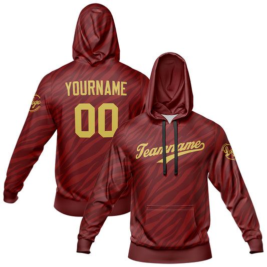Benutzerdefiniert Crimson Tarnung Sport Jersey Satz Trainingsanzug Zur Seite fahren Kapuzenpullover Oberteile und Hose Satz Königlich