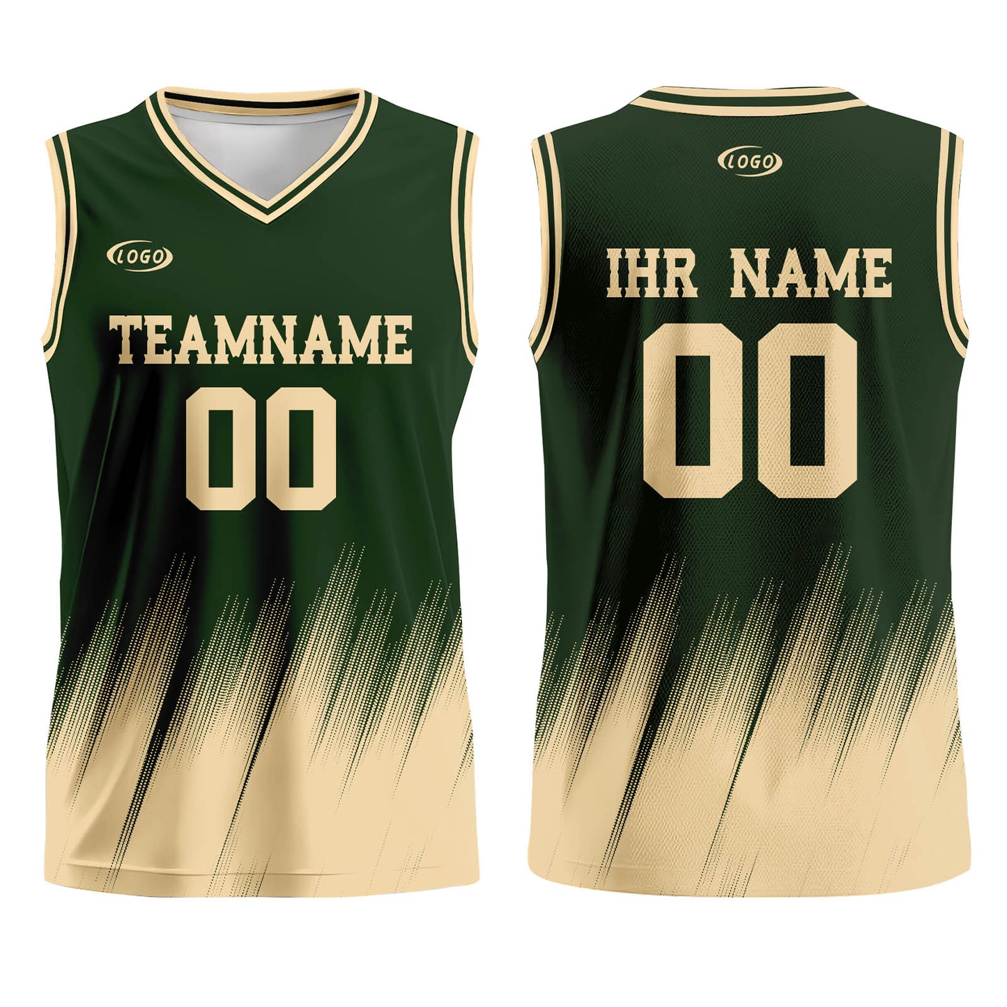 Benutzerdefinierter Olivgrün Creme Basketball Jersey Uniform Anzug gedruckt Ihr Logo Name Nummer