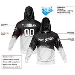 Benutzerdefiniert Schwarz Weiß Tarnung Sport Jersey Satz Trainingsanzug Zur Seite fahren Kapuzenpullover Oberteile und Hose Satz Königlich