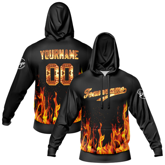 Benutzerdefiniert Schwarz Gold Tarnung Sport Jersey Satz Trainingsanzug Zur Seite fahren Kapuzenpullover Oberteile und Hose Satz Königlich