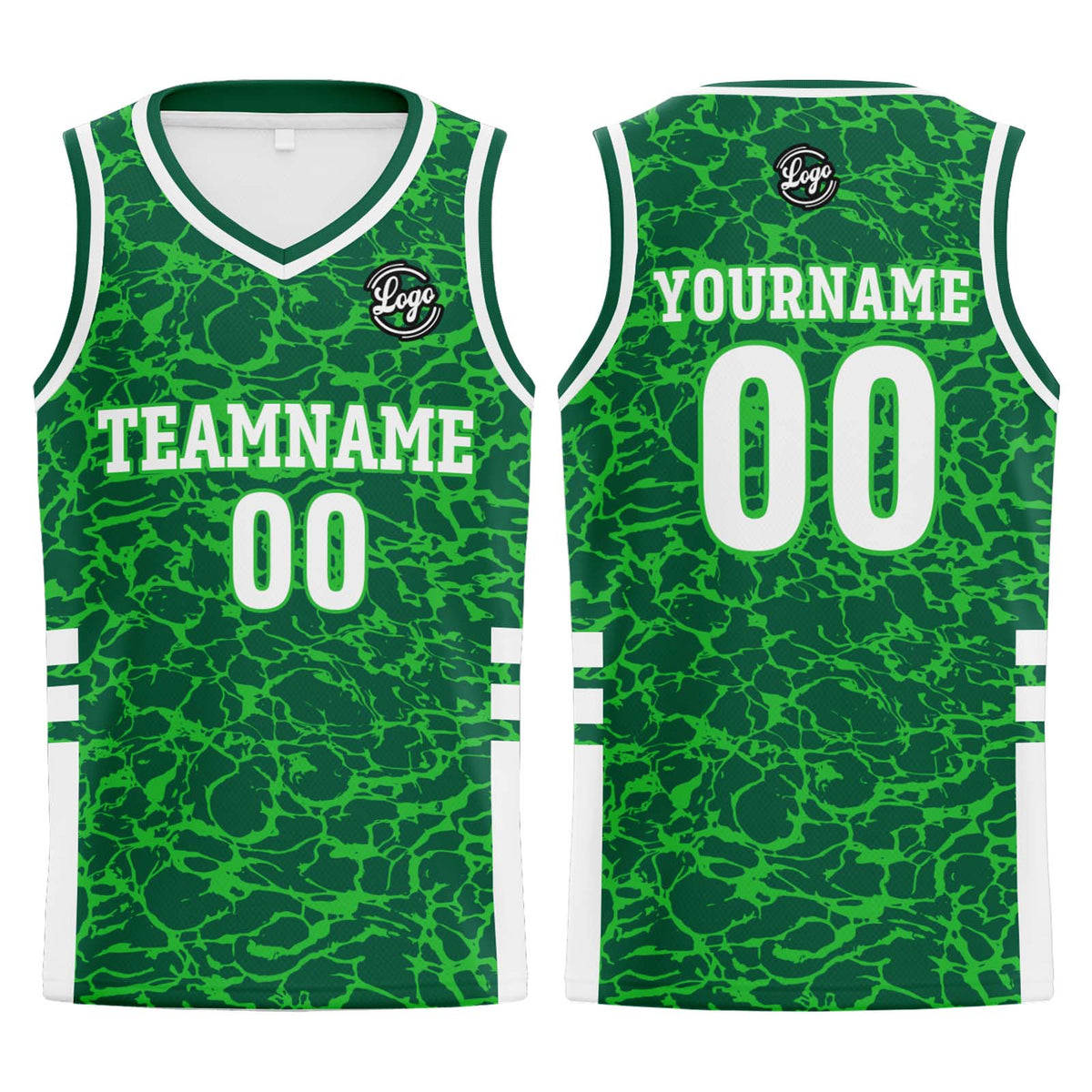 Benutzerdefinierter Grün Basketball Jersey Uniform Anzug gedruckt Ihr Logo Name Nummer