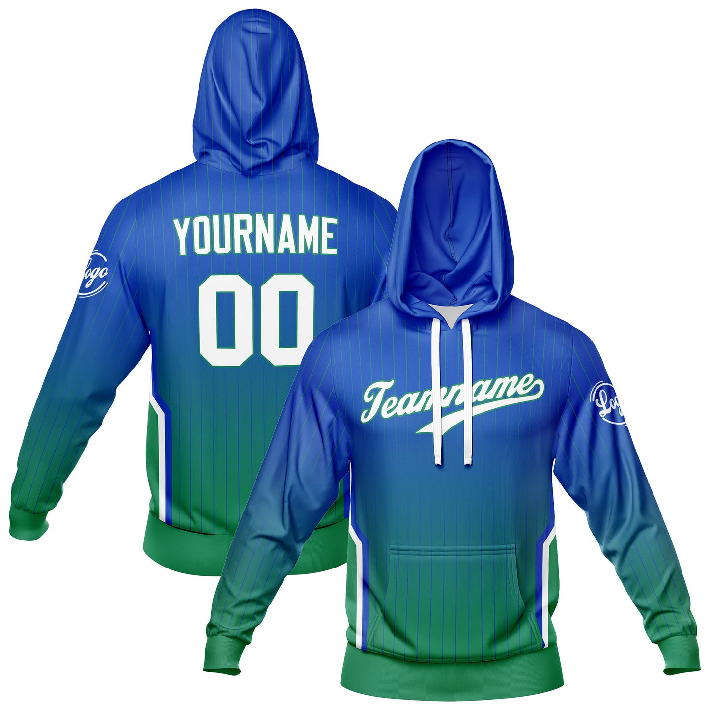 Benutzerdefiniert Blau Grün Tarnung Sport Jersey Satz Trainingsanzug Zur Seite fahren Kapuzenpullover Oberteile und Hose Satz Königlich