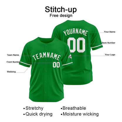 Benutzerdefinierte Authentisch Baseball-Trikot Kelly Grün-Weiß