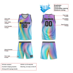 Benutzerdefinierter Basketball Jersey Uniform Anzug gedruckt Ihr Logo Name Nummer Aurora