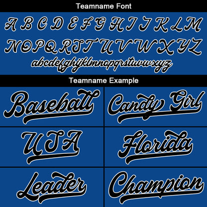 Benutzerdefinierte Authentisch Baseball-Trikot Royal-Schwarz