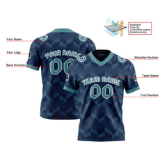 Benutzerdefinierte Blau Grün Reversibel Fußball Trikot Personalisierte Gradient Fußball Shirts für Männer gedruckt Team Name Nummer Logo