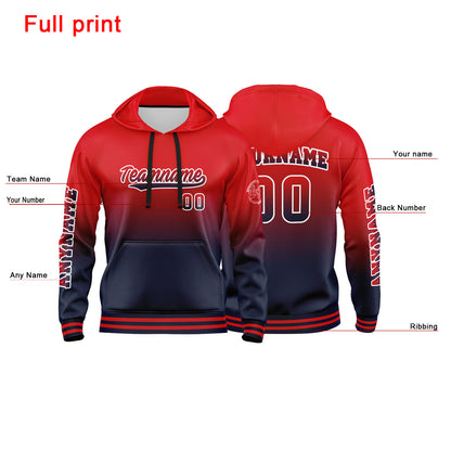 Benutzerdefinierter Marine Rot Hoodie für Mann, Frau, Mädchen, Junge. Drucken Sie Ihr Logo, Ihren Namen und Ihre Nummer