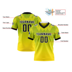 Benutzerdefinierte Grün Gelb Reversibel Fußball Trikot Personalisierte Gradient Fußball Shirts für Männer gedruckt Team Name Nummer Logo