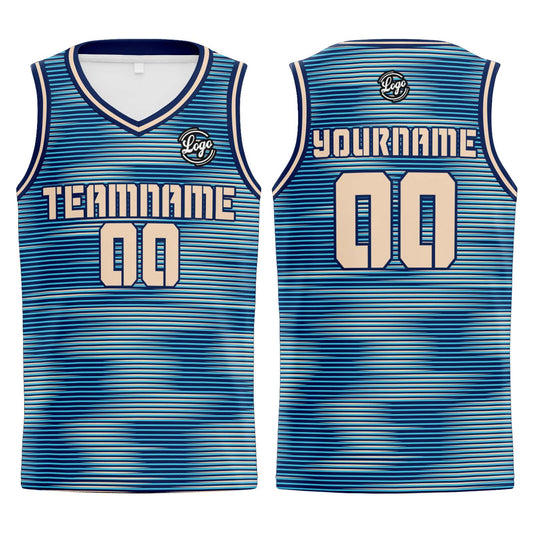 Benutzerdefinierter Marine Creme Basketball Jersey Uniform Anzug gedruckt Ihr Logo Name Nummer