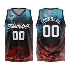 Benutzerdefinierter Wasser und Feuer Basketball Jersey Uniform Anzug gedruckt Ihr Logo Name Nummer