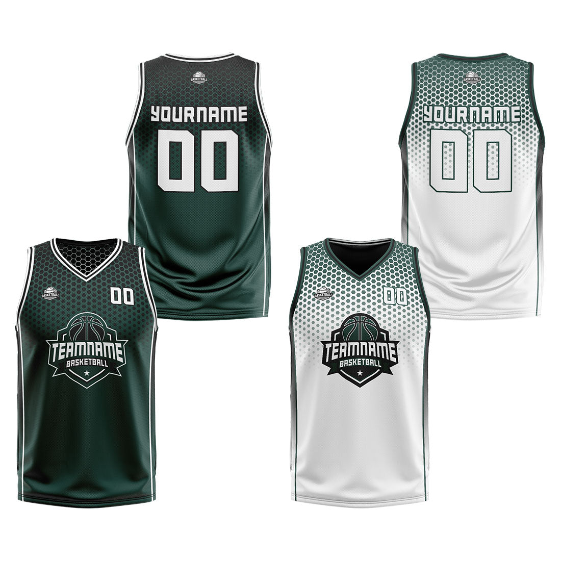 Benutzerdefinierte Olivengrün Weiß Schwarz Reversible Basketball Jersey Personalisierte Print Name Nummer Logo