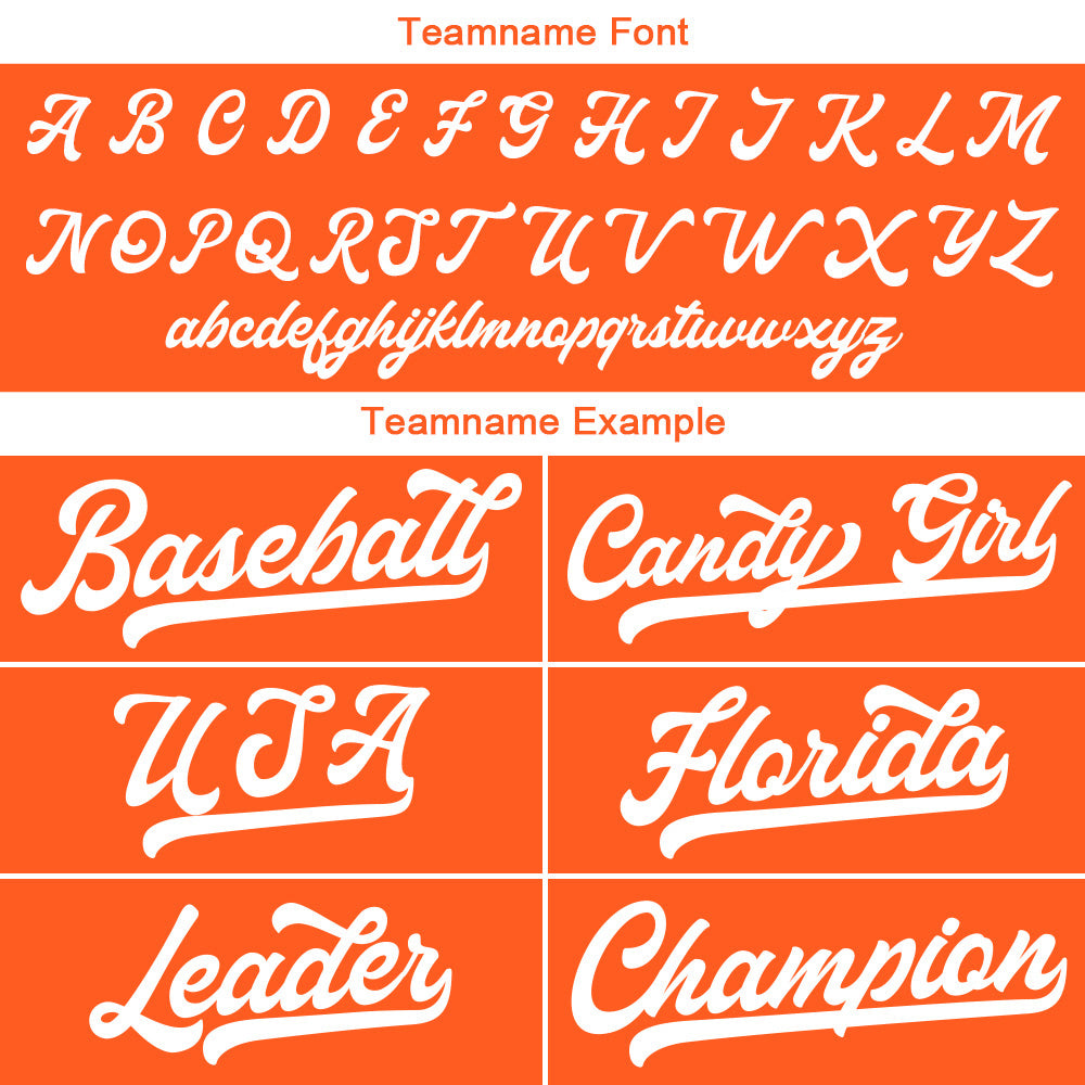 Benutzerdefinierte Authentisch Baseball-Trikot Orange-Weiß