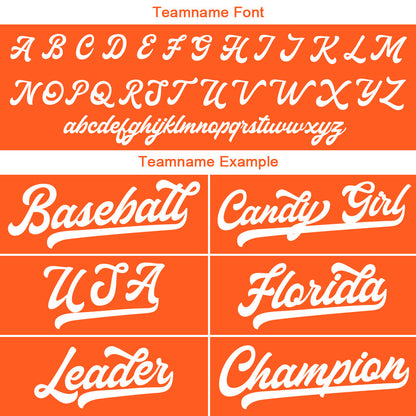 Benutzerdefinierte Authentisch Baseball-Trikot Orange-Weiß