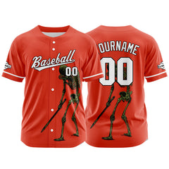 Benutzerdefinierte Baseball Jersey Personalisierte Baseball Shirt genäht und Druck Orange