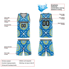 Benutzerdefinierter Basketball Jersey Uniform Anzug gedruckt Ihr Logo Name Nummer Blau