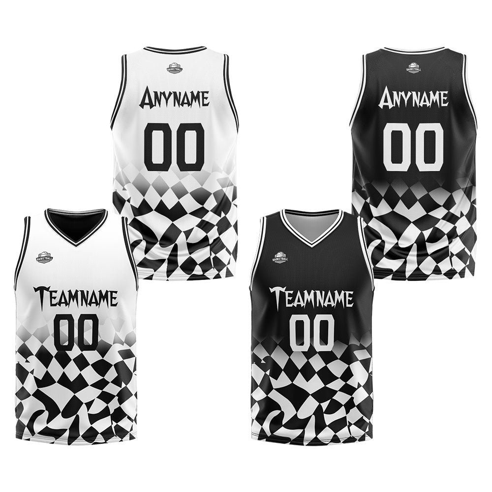 Benutzerdefinierte Reversible Basketball Jersey Personalisierte Print Name Nummer Logo Gitter-Rot&Gelb