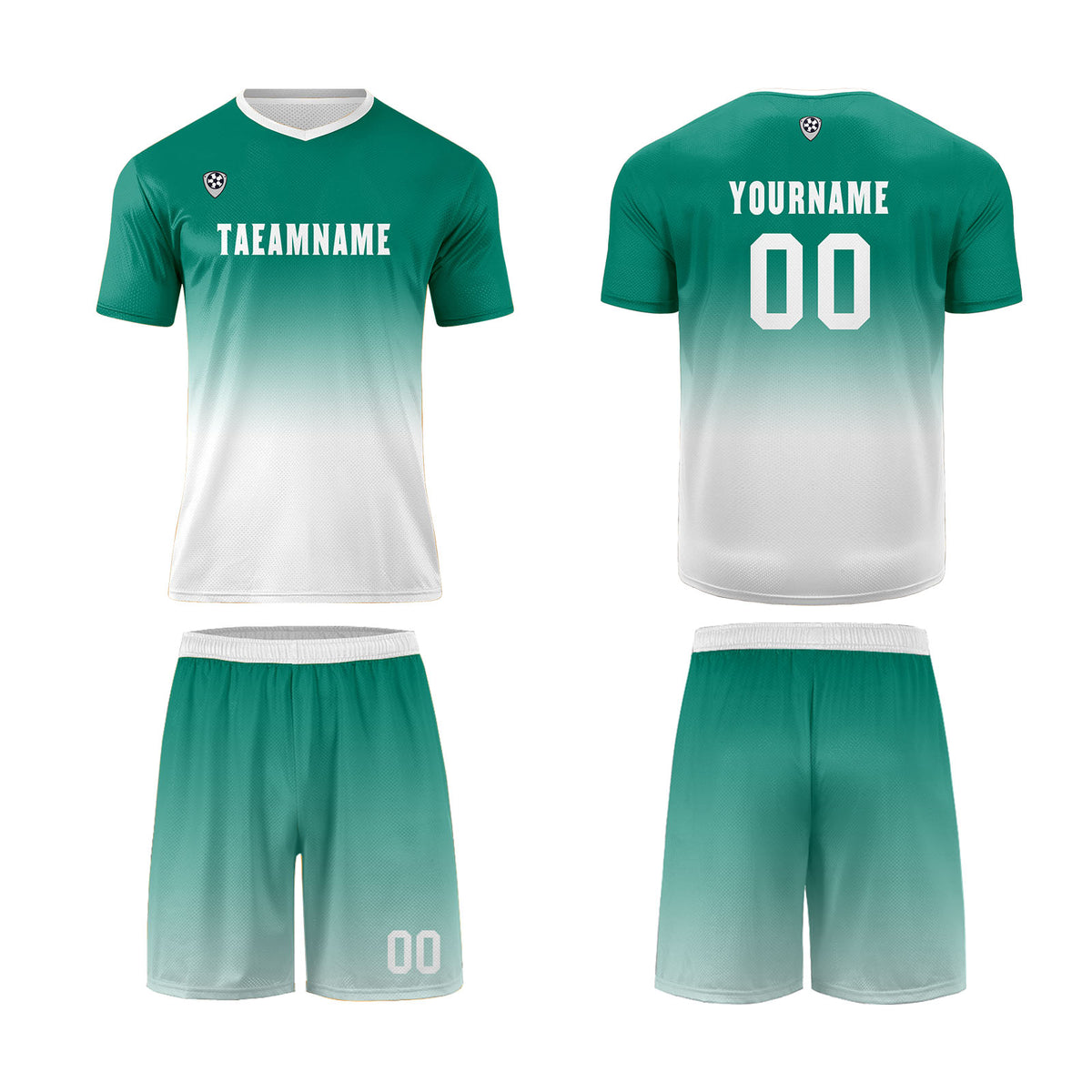 Benutzerdefinierte Dunkelgrün Weiß Trikots für Männer Frauen Personalisierte Fußball Uniformen für Erwachsene und Kind