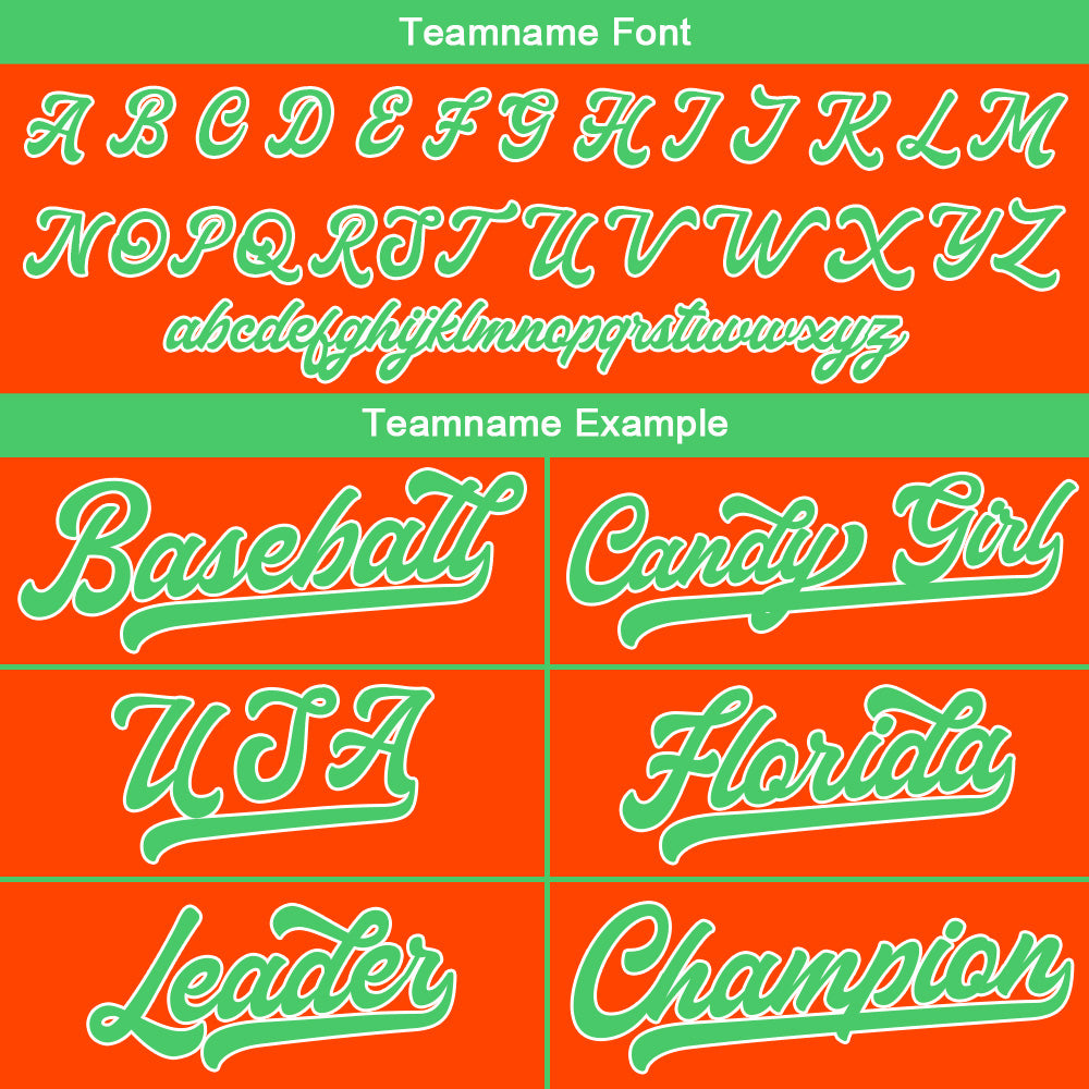 Benutzerdefinierte Authentisch Baseball-Trikot Orange-Green