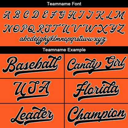 Benutzerdefinierte Authentisch Baseball-Trikot Orange-Schwarz