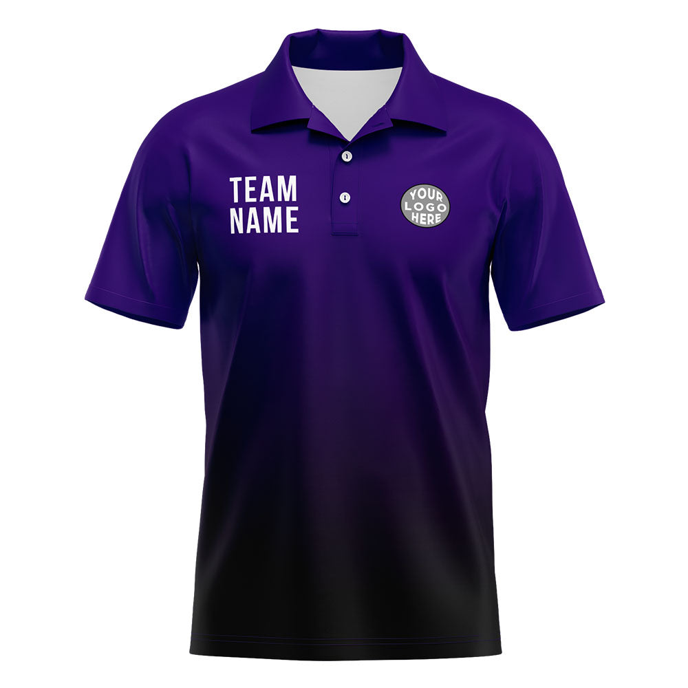 Benutzerdefinierte Lila Schwarz Fußball Polo-Shirts Fügen Sie Ihr Einzigartiges hinzu Logo/Name/Nummer