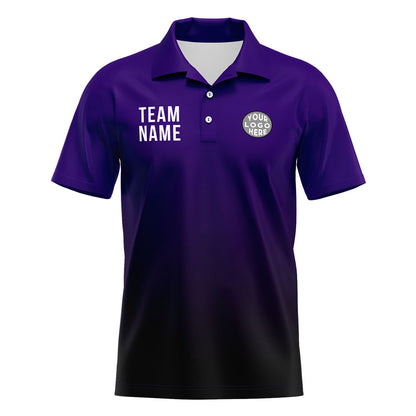 Benutzerdefinierte Lila Schwarz Fußball Polo-Shirts Fügen Sie Ihr Einzigartiges hinzu Logo/Name/Nummer