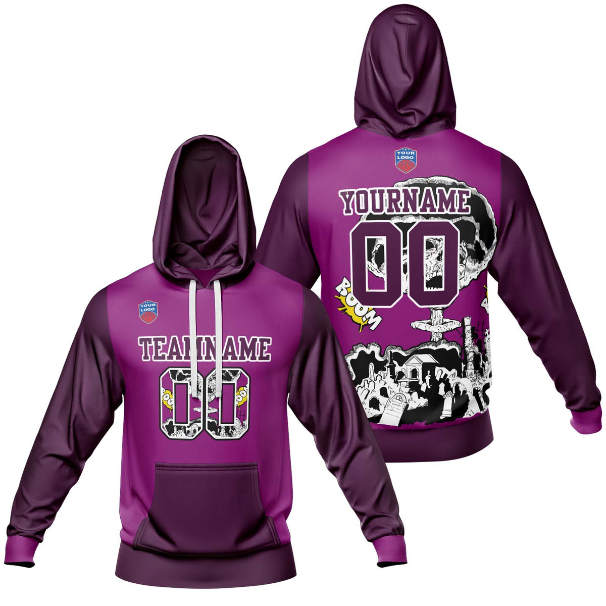 Benutzerdefinierter Sweatshirt-Hoodie für Mann, Frau, Mädchen, Junge. Drucken Sie Ihr Logo, Ihren Namen und Ihre Nummer