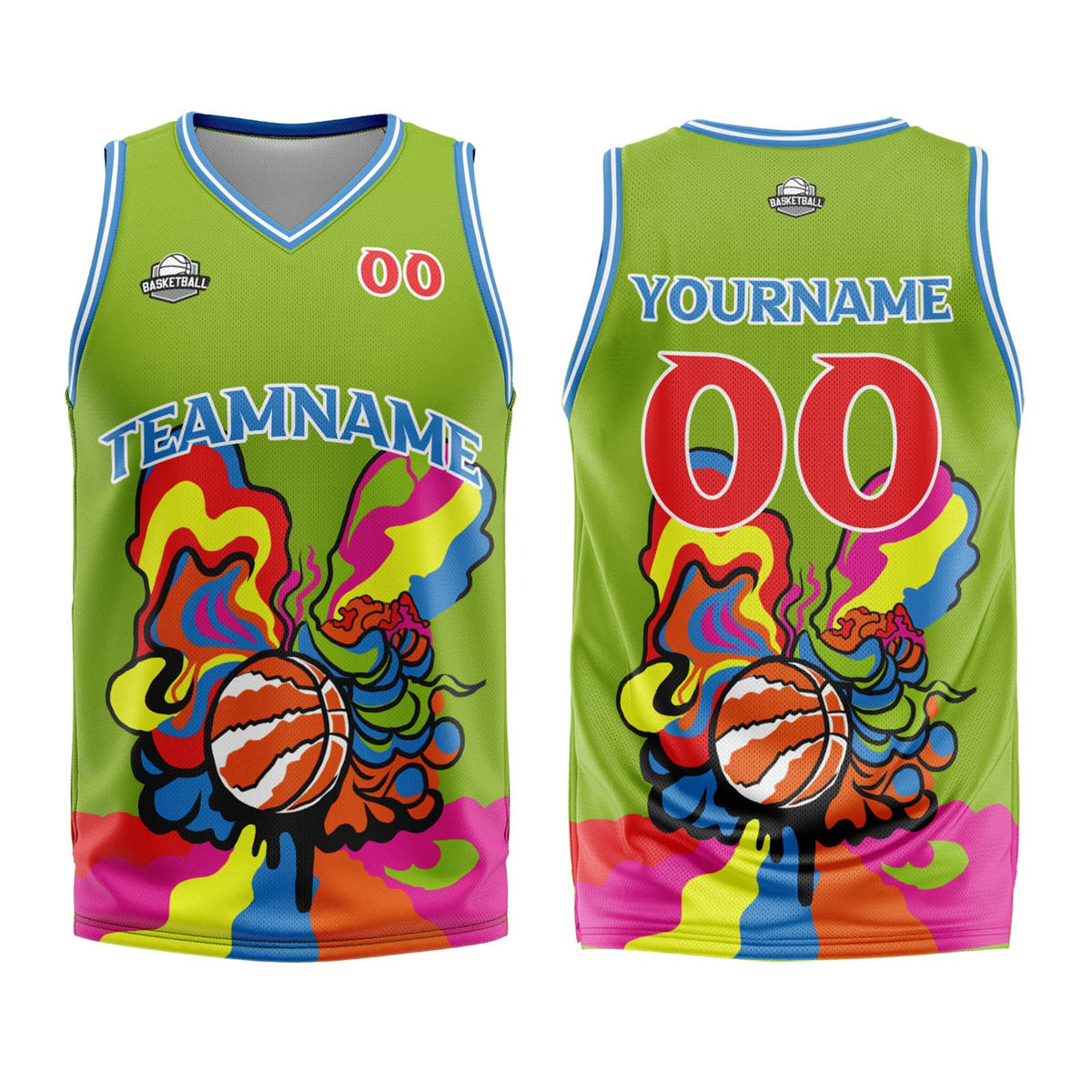 Benutzerdefinierter Grün Basketball Jersey Uniform Anzug gedruckt Ihr Logo Name Nummer