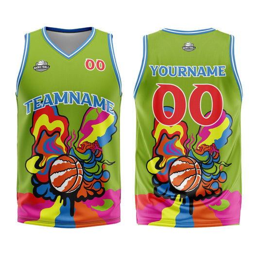 Benutzerdefinierter Grün Basketball Jersey Uniform Anzug gedruckt Ihr Logo Name Nummer