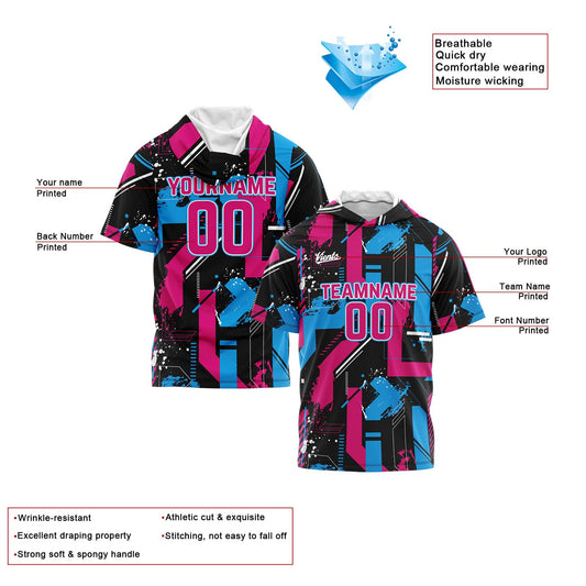 Benutzerdefinierte Rosa Hellblau Kurzarm-Kapuzenpullover für Männer Frauen Hemden mit Kapuzen gedruckt Name Logo