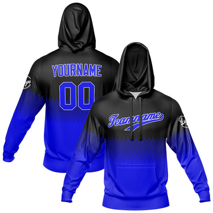 Benutzerdefiniert Schwarz Blau Tarnung Sport Jersey Satz Trainingsanzug Zur Seite fahren Kapuzenpullover Oberteile und Hose Satz Königlich