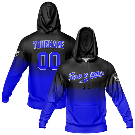 Benutzerdefiniert Schwarz Blau Tarnung Sport Jersey Satz Trainingsanzug Zur Seite fahren Kapuzenpullover Oberteile und Hose Satz Königlich