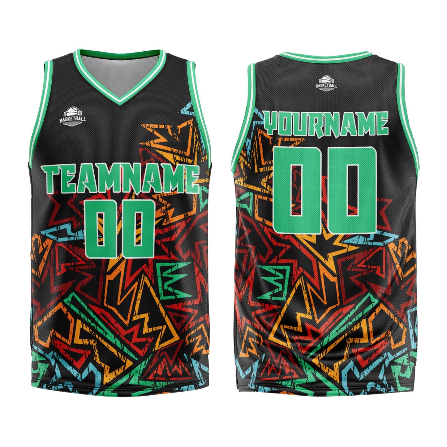 Benutzerdefinierter Grün Basketball Jersey Uniform Anzug gedruckt Ihr Logo Name Nummer