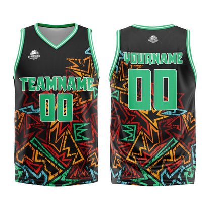 Benutzerdefinierter Grün Basketball Jersey Uniform Anzug gedruckt Ihr Logo Name Nummer