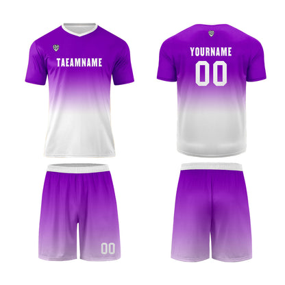 Benutzerdefinierte Lila Weiß Trikots für Männer Frauen Personalisierte Fußball Uniformen für Erwachsene und Kind